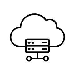 Cloud Hosting VPS icon outline line art style