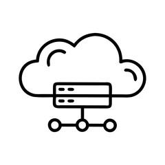 Cloud Hosting VPS icon outline line art style