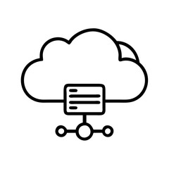Cloud Hosting VPS icon outline line art style
