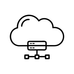 Cloud Hosting VPS icon outline line art style
