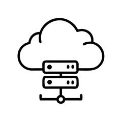 Cloud Hosting VPS icon outline line art style