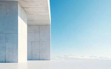 Obraz premium white wall and blue sky