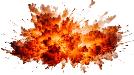 explosion effect boom, realistic fire explosion isolated on transparent background