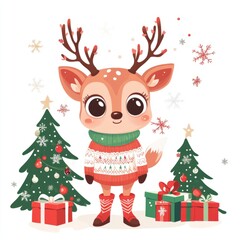 little reindeer graphic for christmas.