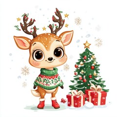 little reindeer graphic for christmas.