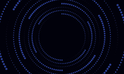 Sound wave rhythm lines spiral dynamic abstract vector background in circle dot shape