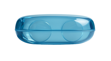 PNG, Contact lens, lenses in a storage case, isolated on white background, created with Generative AI technology.