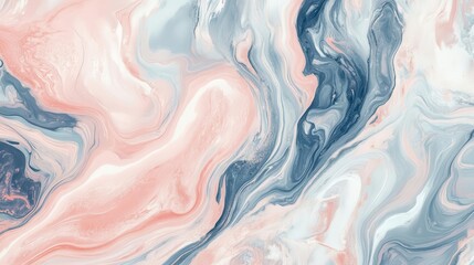Fototapeta premium Abstract fluid art with soft pink and blue swirls, creating a calming visual effect.