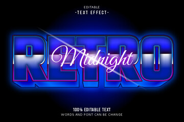 Retro Midnight editable text effect 3d emboss 80s style