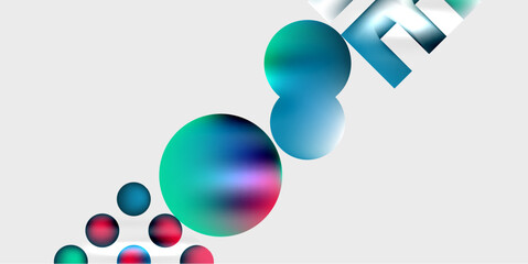 Simple shapes - circles, triangles, rectangles abstract background. Vector Illustration For Wallpaper, Banner, Background, Card, Book Illustration, landing page