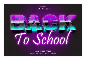 Back To School editable text effect 3d emboss 80’s style