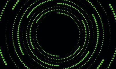 Sound wave rhythm lines spiral dynamic abstract vector background in circle dot shape