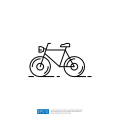 A simple line drawing of a bicycle, emphasizing its structure and design. Ideal for graphic resources or illustrations related to cycling and transport.