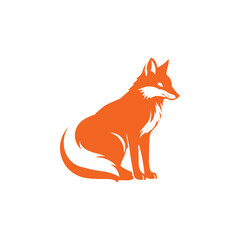 Fototapeta premium Fox Logo Vector Illustration. Orange Fox Logo