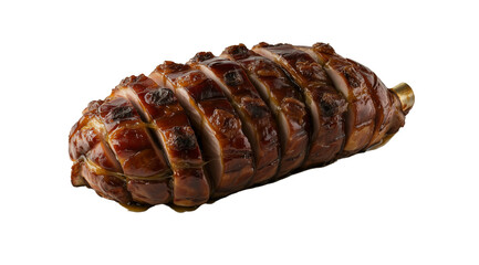 Baked ham close up, created with Generative AI technology, PNG