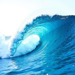 Abstract watercolor big wave for textures. Fresh, cheerful and relaxing summer concept. Positive and healthy tones to background or wallpaper