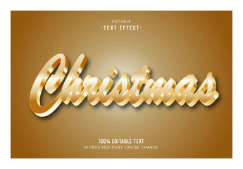 Christmas editable text effect 3d emboss luxury style