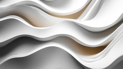 Obraz premium Abstract white flowing shapes with a clean modern aesthetic