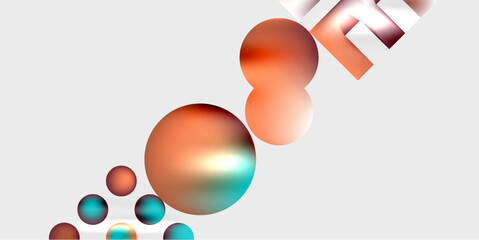 Simple shapes - circles, triangles, rectangles abstract background. Vector Illustration For Wallpaper, Banner, Background, Card, Book Illustration, landing page