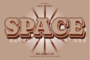 Space editable text effect 3d emboss comic style