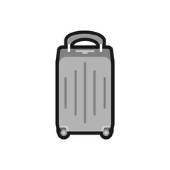suitcase for travel with clipping path grey color vector illustration