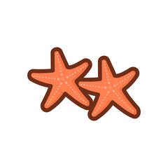 Obraz premium starfish flat icon vector illustration