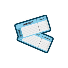 blue tickets vector flat illustration