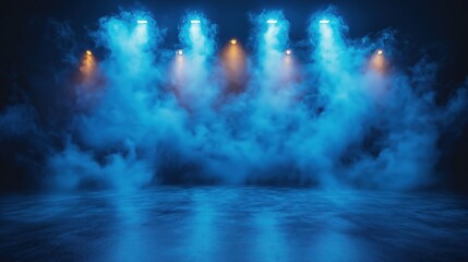 Fototapeta premium Stage with Smoke created with Generative AI Technology, ai, generative