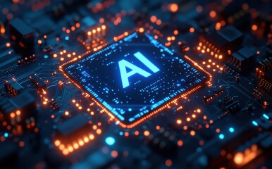 Fototapeta premium A computer chip with the letters AI on it