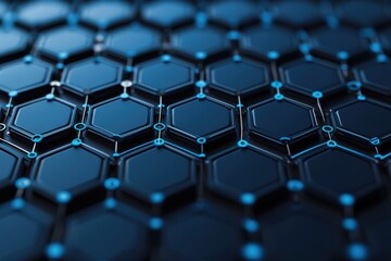 Obraz premium Vibrant blue hexagonal grid a technological network environment