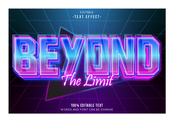 Beyond the limed editable text effect 3d emboss 80’s style