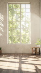 Sunlit Minimalist Room with Large Window