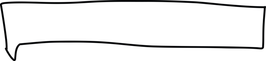 Doodle line text balloon. Speech bubble banners with empty talk, linear comic note design for banner message popup. Vector isolated icon on white background