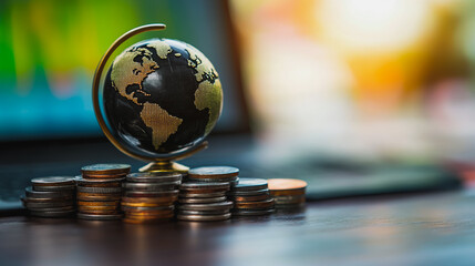 Abstract business Financial charts show a significant increase in profits in the stock market.This is driven by higher interest rates and continued growth. In the innovation world network of financial