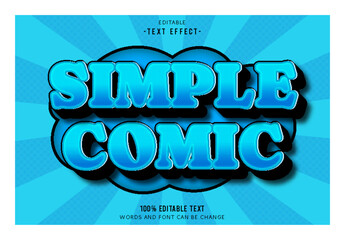 Simple Comic editable text effect 3d emboss comic style