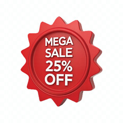 abstract 3d mega sale typography text in different style isolated on white background