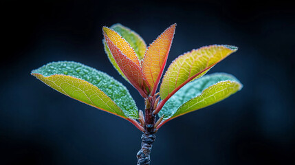 Vibrant Young Plant with Dew Drops 