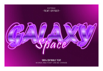 Galaxy Space editable text effect 3d emboss modern style