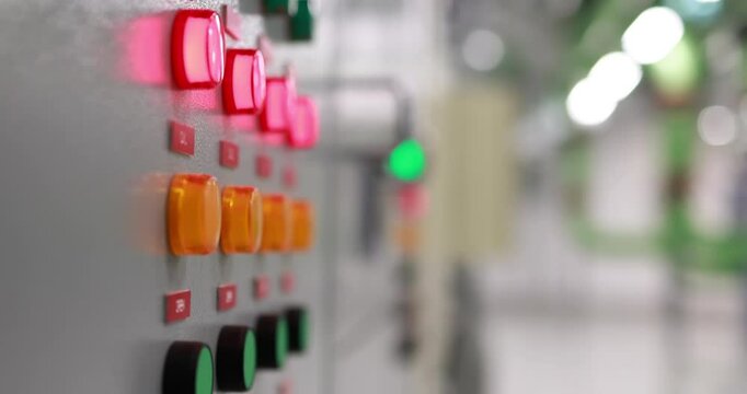 Colorful button and lamp on electrical control board, MDB panel electric control, Pilot light for electrical indicator panel of the main control box
