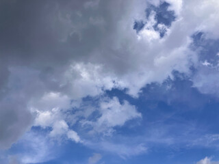 Stormy Elegance: Brooding Dark Clouds Transitioning into Vibrant Blue Skies on West Lake in Hanoi, Vietnam