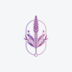 A floral bouquet silhouette Lavender for Flower and Plant Garden shop logo design
