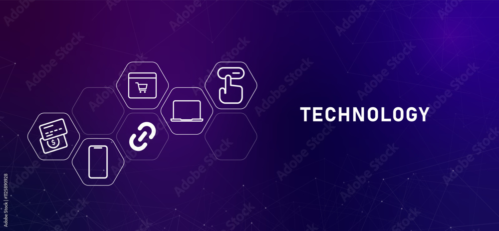 Poster technology gradients background web header modern tech internet network connection communication fut