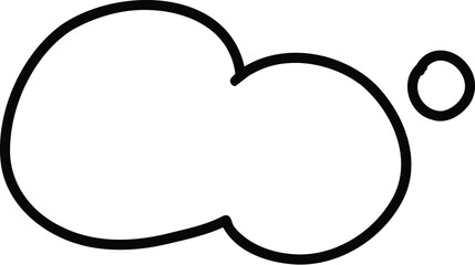 Doodle line text balloon. Speech bubble banners with empty talk, linear comic note design for banner message popup. Vector isolated icon on white background