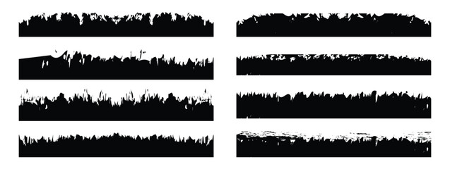 Obraz premium Vector set of grunge paint edges. Frames and Textures. Black ink grunge frame border edges.