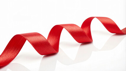 Elegant red ribbon with glossy finish, perfect for decorations and gifts
