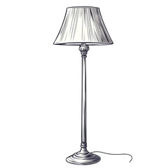 Obraz premium Elegant Floor Lamp Sketch: A Classic Design
