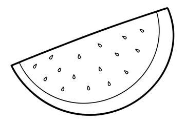 A watermelon radish slice line art illustration