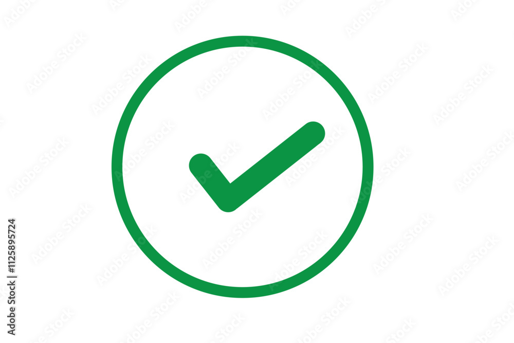 Canvas Prints checkmark icons tick and cross sign green check mark and red x cross on white background. circle sha