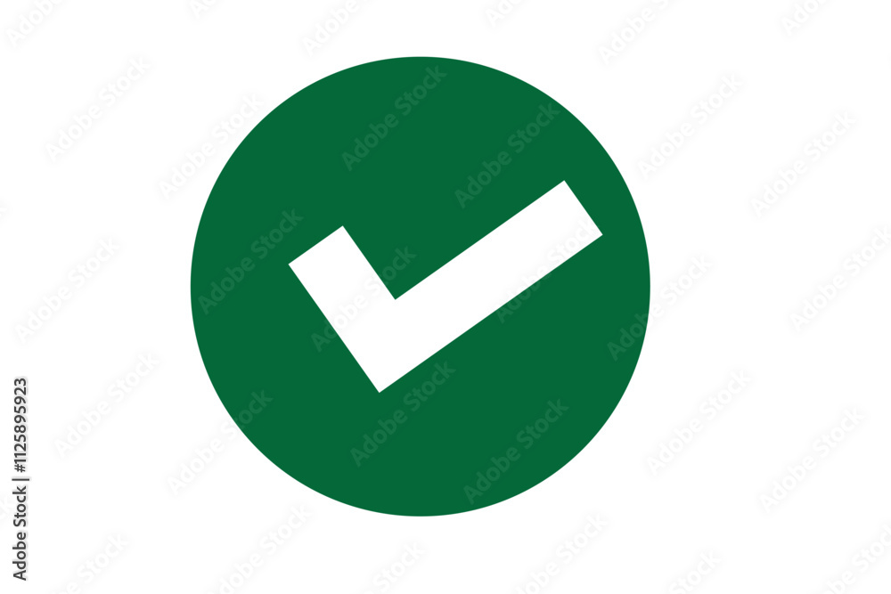 Sticker checkmark icons tick and cross sign green check mark and red x cross on white background. circle sha