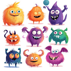 Nine Adorable Fluffy Monsters